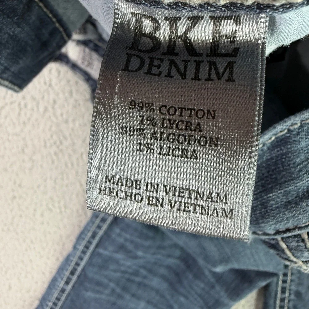BKE Jake Straight Leg Jeans Mens‎ 34x28 Blue Dark Wash Stretch Denim Nice Fade